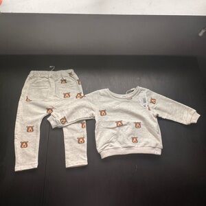 Oh baby! Gray Bear Print Kids Bottoms Set